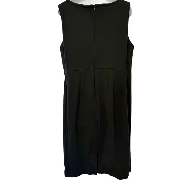 MM Lafleur Black Ponte V-Neck Sheath Sleeveless Pencil Dress Plus Size +2 / 18 - Picture 2 of 10